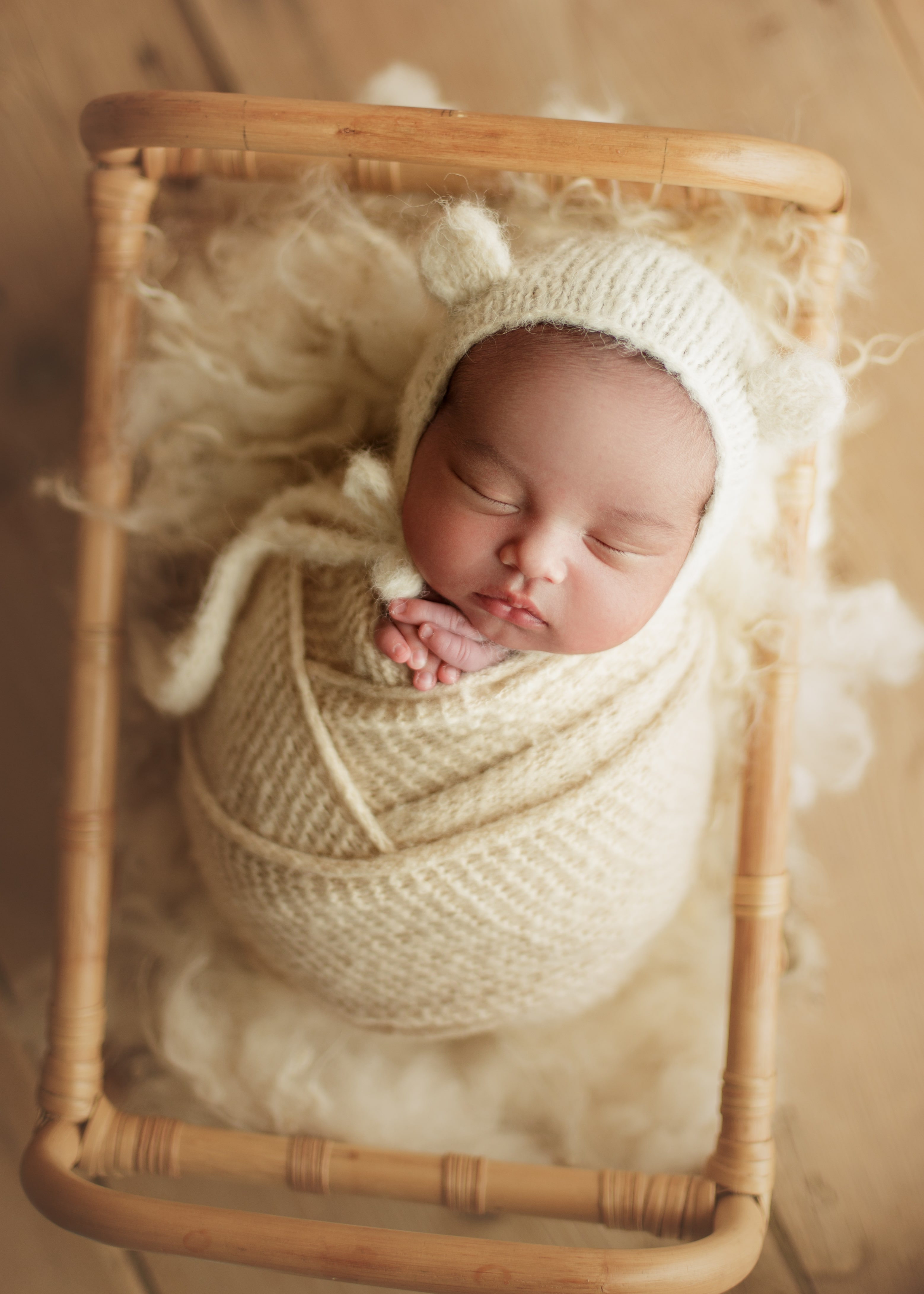 newborn baby boy in neutrals