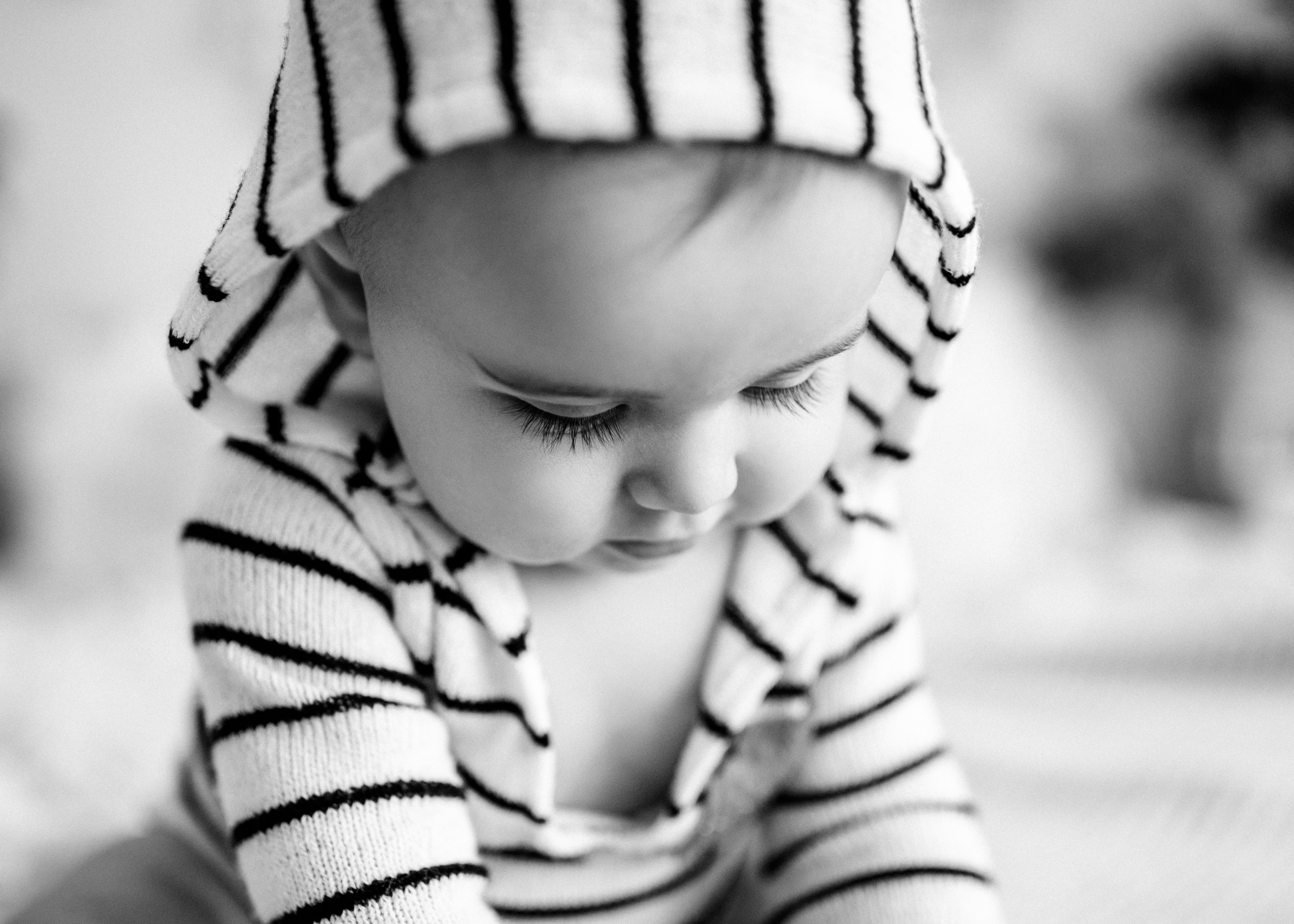 black and white baby photography