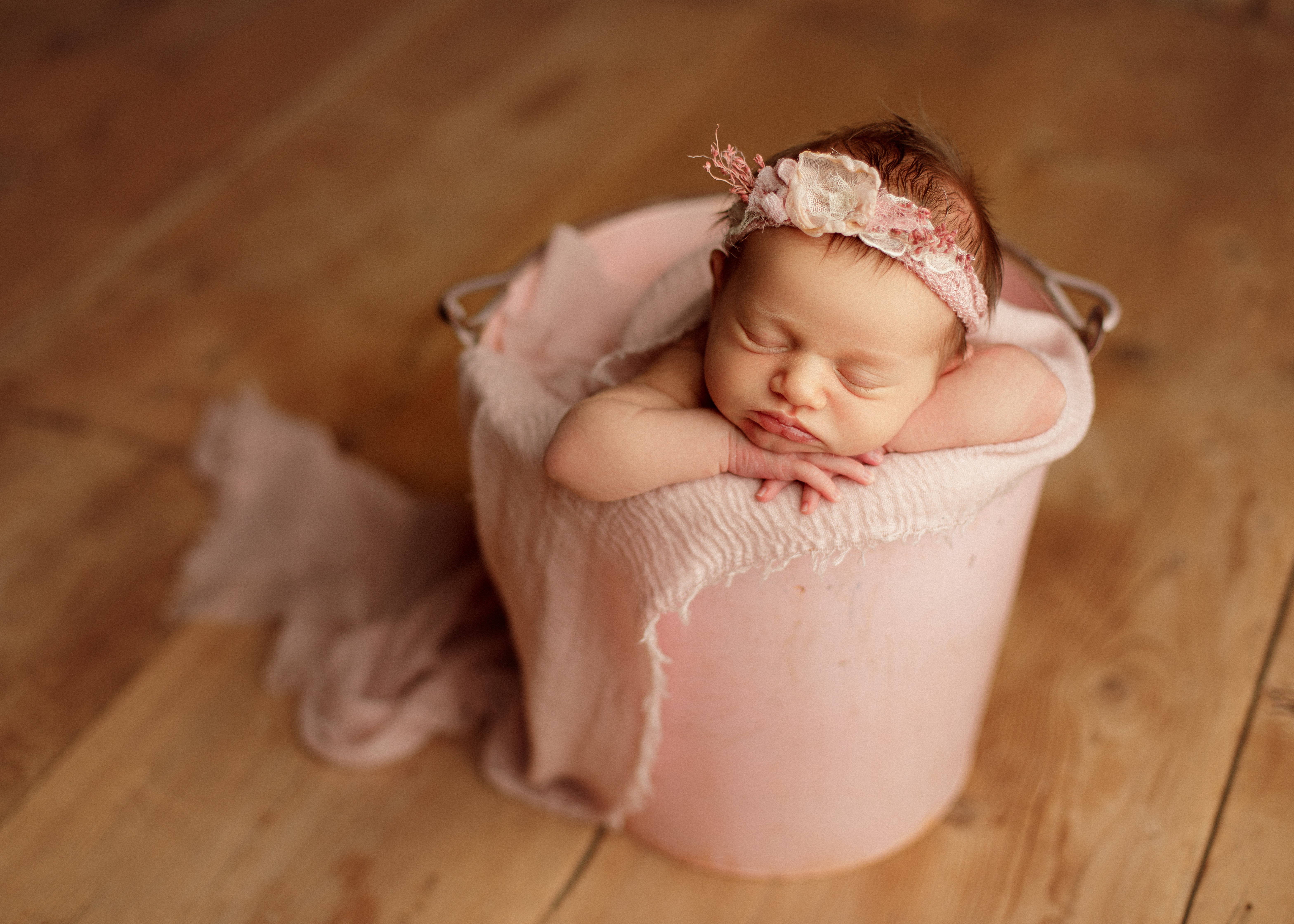 newborn baby girl in bucket, Chicago