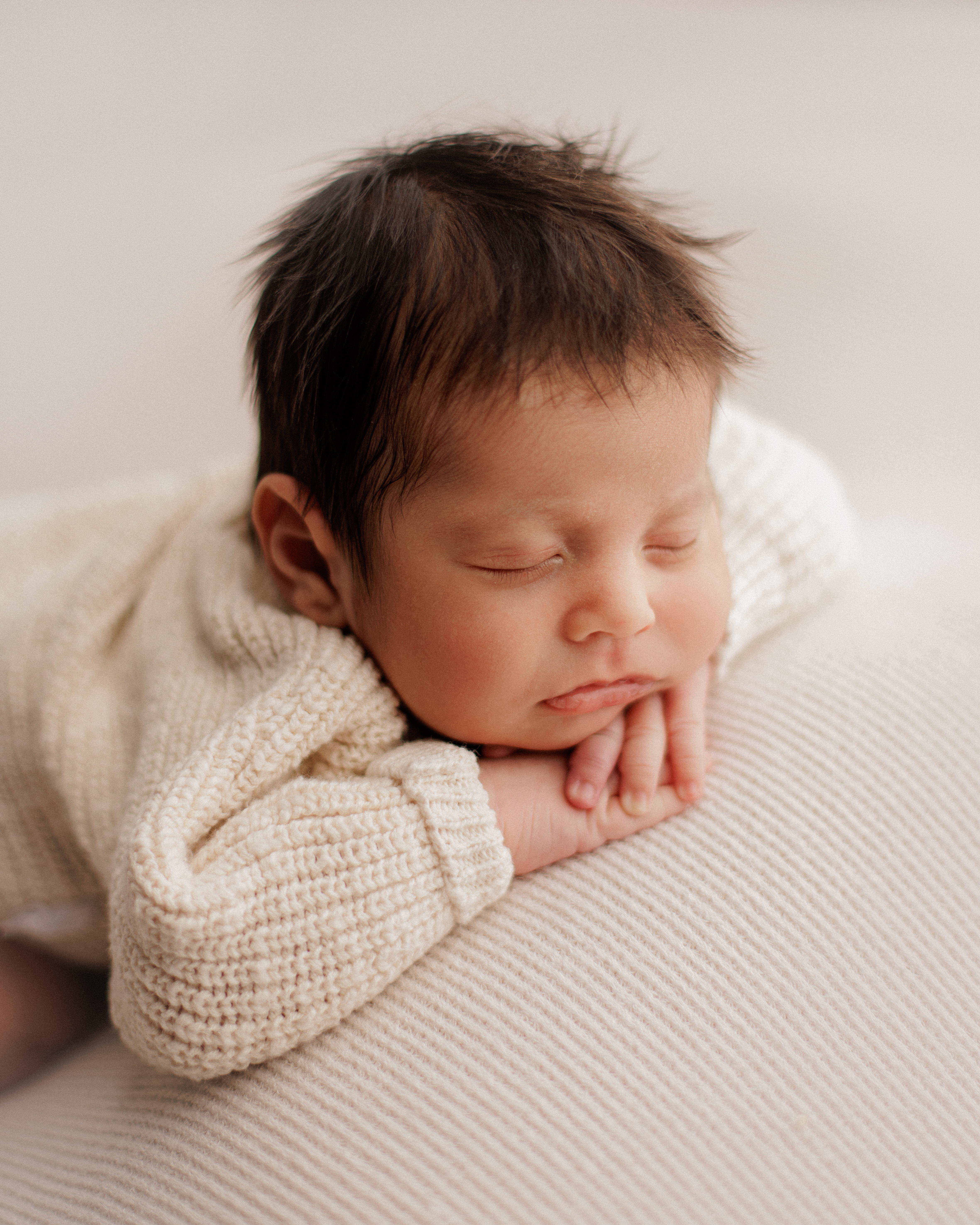 posed newborn photo session in Chicago